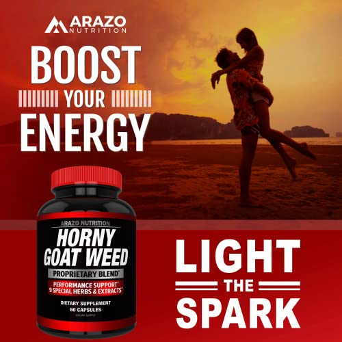 Arazo Nutrition Premium Horny Goat Weed Extract with Maca Root, Ginseng