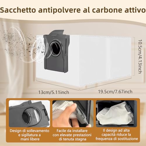 iRobacc 29 Accessori per Dreame X50 Ultra Complete/L50 Pro Ultra/L50 Ultra/X50 Master/L40s Pro Ultra/Mova V50 Ultra Complete Spazzole Principali Spazzole Laterali Sacchetti Raccoglipolvere Filtri