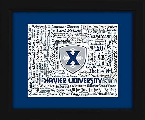 Xavier University 16x20 Art Piece - Beautifully matted and framed behind glass
