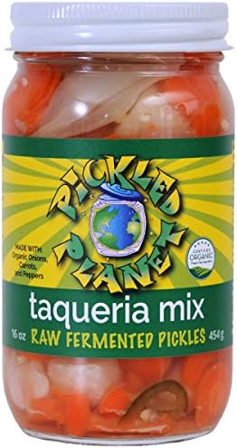 Raw Pickles, "Taqueria Mix" (Spicy!), 16 Oz Glass Jar