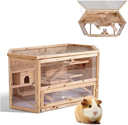 Karnpre Hamster House Wooden Cage and Accessory Durable Luxury Home Furniture