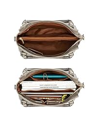 Plambag - Bolso bandolera vintage de piel sintética con asa superior y cremallera para mujer