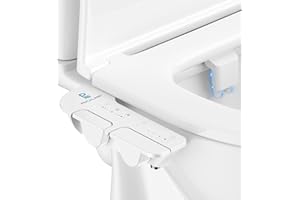 POCALAND Ultra-Slim 3-in1 Bidet, Self-Cleaning, Posterior&Feminine Wash-(Retractable Dual Nozzles), Non-Electric Bidet Attachment for Toilet Seat, Adjustable Fresh Cold Water Pressure, Stainless Steel Inlet