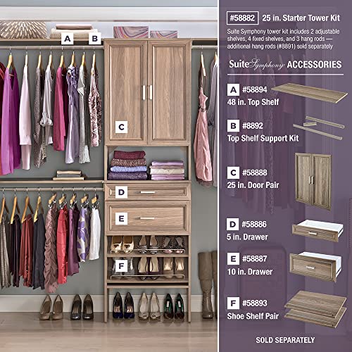 ClosetMaid SuiteSymphony Wood Closet Organizer Starter Kit With Tower