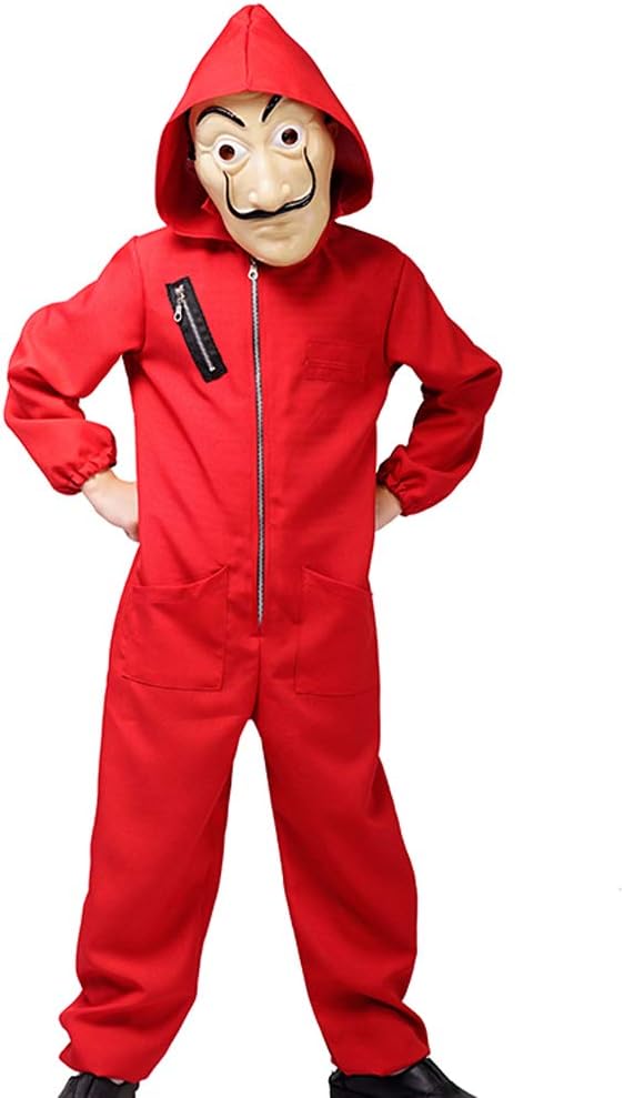 Unisex Dali Movie Costume La Casa De Papel Cosplay Party Mask Money Heist Costume with Face Mask