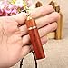 Snuff Bottle with Spoon Vial Necklace Container Pendant with Small Funnel (Red)