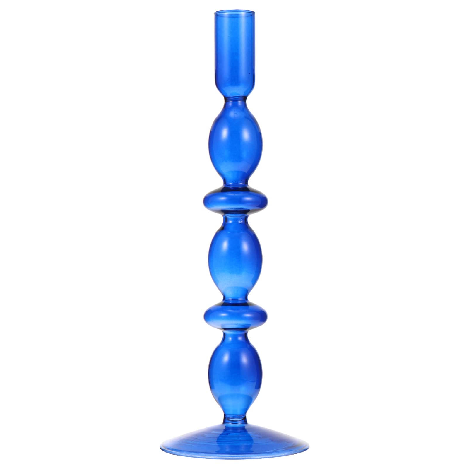 HEALLILY Glass Candle Holders Candlestick Candle Holders Table Centerpiece for Wedding Party Home Decoration Supplies Blue