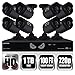 Night Owl Security, 16 Channel 1080 Lite HD Analog Video Security System with 1 TB HDD and 8 x 720p HD Wired Cameras (Black)