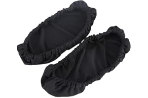 FDIT 1 Pair Knitted Elastic Fabric Chair Armrest Covers Office Wheelchair Arm Rest Pad Elbows Forearms Pressure Relief slipcover (Black)