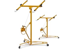 GAOMON Drywall Lift 16 Ft,Sheetrock Lift Drywall Lifter,150LBS Heavy Duty Rolling Lifter Panel,Hoist Jack with 360° Adjustable Telescopic Arm & 3 Lockable Wheels (16 Ft Yellow)
