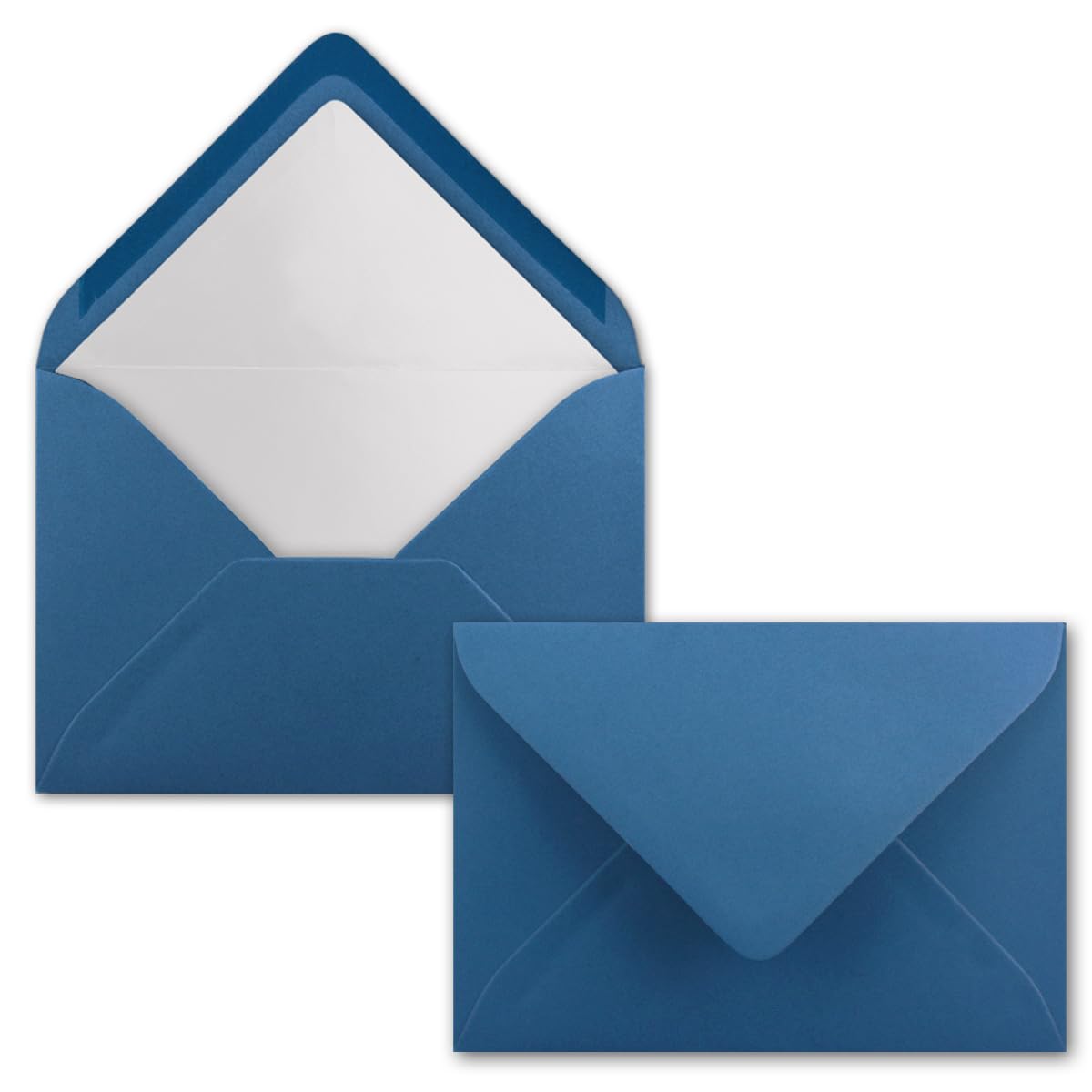 Neuser FarbenFroh Envelopes B6 176 x 125 mm, Wet Sealing, Coloured with White Inner Lining, Gesamtparent 50 Umschläge royal blue