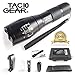 TAC10 GEAR Tactical LED Flashlight XML-T6 1000 Lumens Includes Rechargeable Li-Ion Battery and Charger Plus Pouch - Adjustable Zoom Focus 5 User Modes Water Resistant