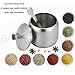 Baigio Woman Stainless Steel Condiment Seasoning Container Pots Set with Spice Rack Large Capacity Silver Tone