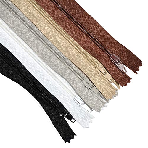 Nylon Zippers for Sewing, 20 Inch 50 PCs Bulk Zipper Supplies in 20