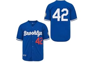 THE GROSS SISTERS Men's Black Legend Baseball Jersey #42 Vintage Embroidered Retro Hip Hop Jersey Stitched