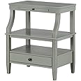 Comfort Pointe Newton Antique Gray Wood 1-Drawer Storage Nightstand