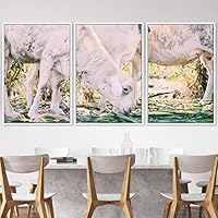 3 Piece Framed Canvas Wall Art Fun Animals Canvas Prints Home Artwork Decoration for Living Room,Bedroom - 16