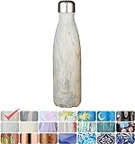 MIRA Stainless Steel Vacuum Insulated Water Bottle | Leak-Proof Double Walled Cola Shape Bottle | Keeps Drinks Cold for 24 Hours & Hot for 12 Hours (Gray Orange Granite, 17 oz (500 ml, 0.53 qt))