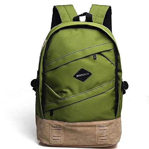 College Backpack, Cantina School Canvas Backpack Rucksack Simple Casual Daypack Book Bag Travel Sports Pack Classic Vintage Light Weight Student Bags - 25L( Light Green)