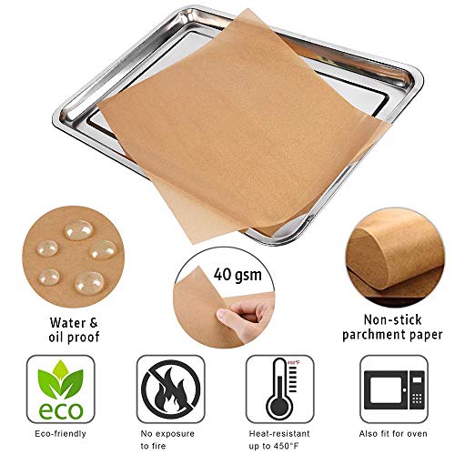 120 x Parchment Paper Sheets - No Curl, No Tear, No Burn Baking Paper (16 x 12 inch) – Precut Parchment Paper For Baking – No Chemical Unbleached Parchment Paper – Cookie Paper Baking Sheets
