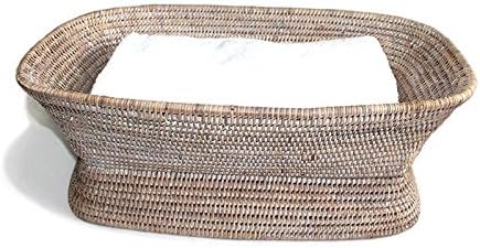 Saffron Trading Company Fruit Basket Pedestal Rectangular - White Wash