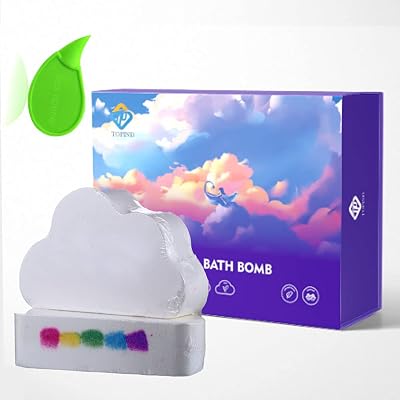 TOPIND Rainbow Cloud Bath Bomb Set 2x160g Natural Moisturizing Milk Vegan