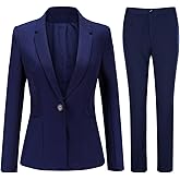YYNUDA Women's Business Suit Set Ladies 2 Piece Office Work Solid Blazer Jacket and Pants