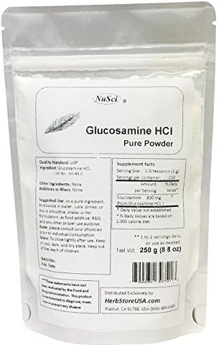 Pure Glucosamine HCl Powder for Joint Health (250 Grams (8.8 oz))