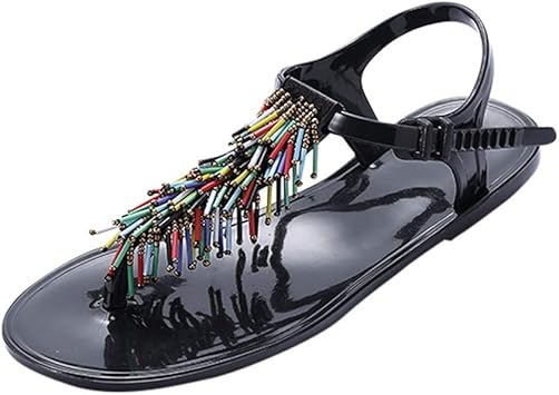 Amazon.com | Essex Glam Womens Diamante Pearl Toe Post Flat Sandals (6 B(M) US, SILVER) | Flats 