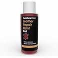 Furniture Clinic Leather Repair Paint | 2-in-1 Seal and Color | Use on Scratches, Tears, and Holes in Car Seats, Furniture | Quick and Easy Leather Repair Kit for Furniture (Red, 50ml / 1.7oz)