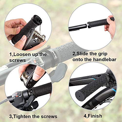 image for GPMTER Bike Handlebar Grips, Single Lock on Bicycle Handle Bar, for BM
