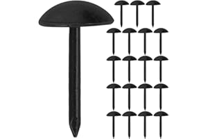 SEWACC 100pcs Antique Sofa Nails Flat Metal Nail Furniture Tacks Furniture Pushpins Brad Nails Iron Black