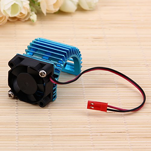 Chinatera RC Car 1:10 Accessories Motor Heat Sink Radiator With Cooling Fan for 1/10 HSP RC Car 540/550/3650/3660/3674 (For 540/550/3650/3660/3674, Blue)