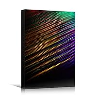 Canvas Wall Art Assorted Lights Abstract Abstract Colorful Hallway Industrial Lights Mixed Media Multicolor Neon - 12x18 inches