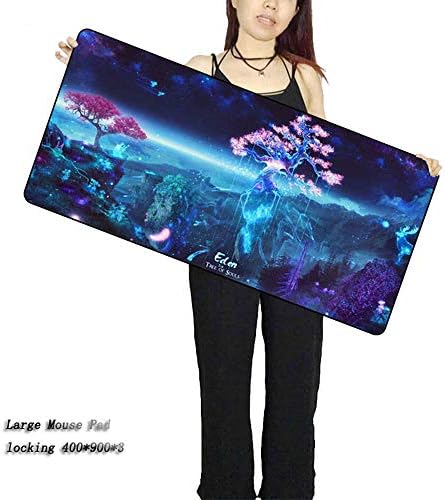 YHFS Mouse Pad Trees Space Sakura Nature Sky Large Mousepad Gaming Mouse Pad Extended Waterproof Anti-Slip Natural Rubber Desk Mat
