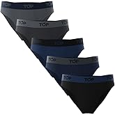 TOP - Men's 100% Cotton Briefs - Pack of 5 - Breathable & Lightweight for All-Day Comfort