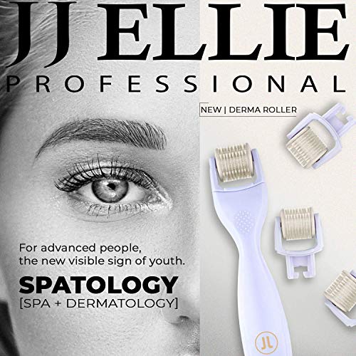 Derma Roller Microneedle Skin Care Kit for Face and Body with FOUR Professional Grade 0.25 mm Titanium Replacement Dermaroller Heads, 3 Disinfecting Cups, and Case - Face Roller Dermaplaning tool