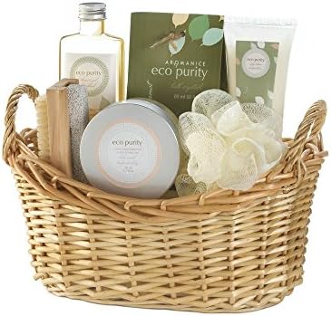 Spa Basket, Bath And Body Gift Sets For Mother, Green Tea And Bergamot Spa Set