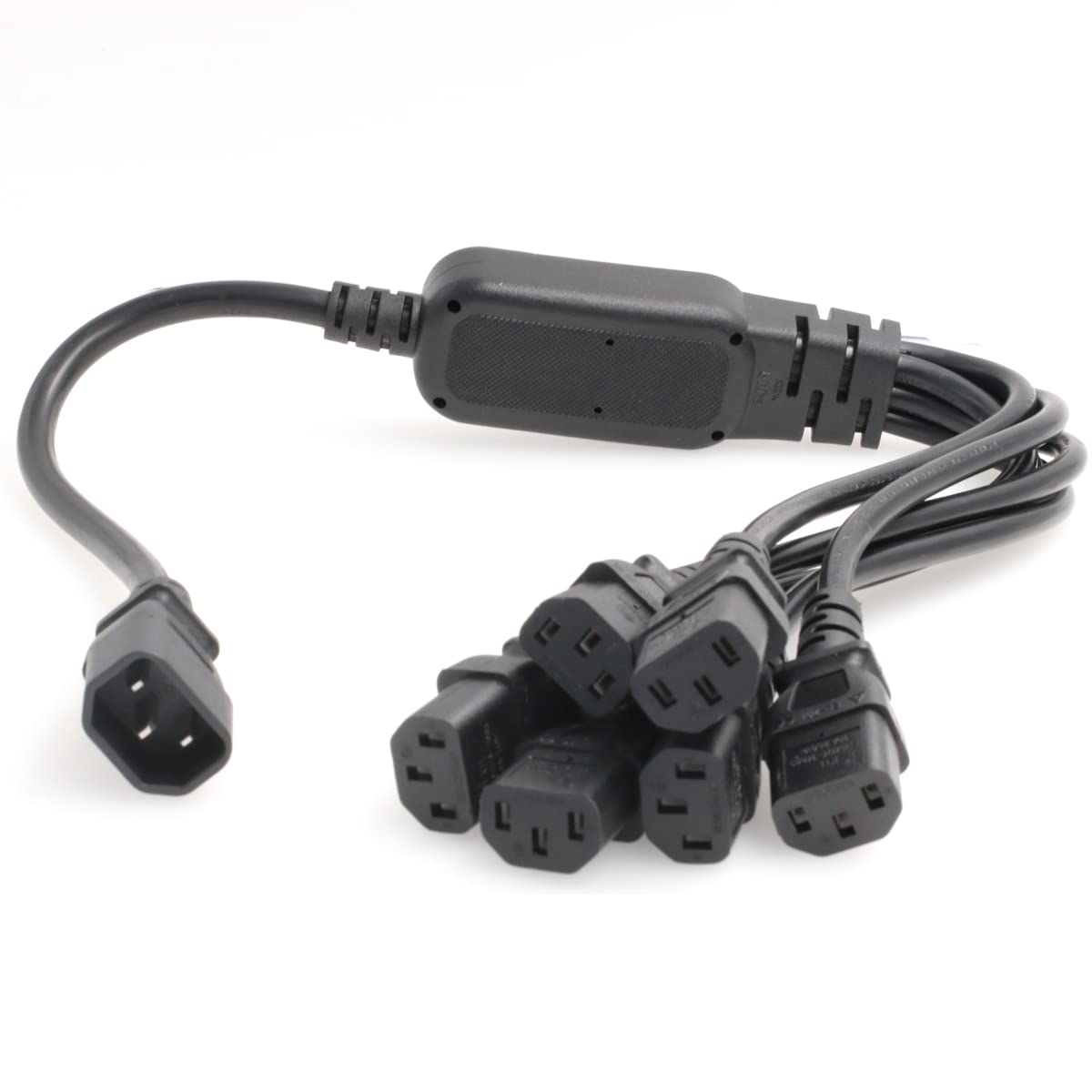 SZRMCC PDU IEC 320 C14 Male to 6 x C13 Female Y Splitter Power Adapter Cable 10A 250V UPS PSU Extension Cable (2ft/60cm)