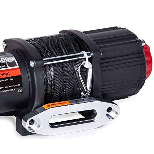 OPENROAD ATV Winch 4500lbs 12V Electric Winch,Synthetic Rope UTV Winch Kits for ATV/UTV Off Road Trailer Towing Winch,with 2 Wireless Remote Control and Mounting Bracket(Gray Rope)… - Image 5