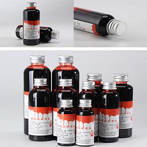 Fake Blood,Fake Halloween Blood Makeup for Costume Stage FX, Theater and Halloween Zombie, Vampire and Monster Dress Up - Vampire, Zombie, Movie Blood (30ML, Black)