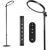 RICIAL Light Therapy Lamp,12000 Lux UV-Free Sun Lamp Full Spectrum Sunlight Lamp with 12" Panel/71 High/4 Color Temperature/5 Brightness/Remote Control, 2 in 1 Retractable Floor Light Therapy Lamp