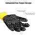 Pet Grooming Glove, Gentle Deshedding Brush Gloves for Cats, Dogs & Horses with Long & Short Fur - Enhanced Five Finger Design for Pet Hair Remover & Relaxing Massage (Yellow)
