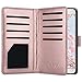 ULAK Note 5 Case, Galaxy Note 5 Case, Note 5 Case Wallet for Women Premium PU Leather Case with 9 Card Holder ID Slot and Hand Strap Shockproof Cover -Rose Gold Stripes