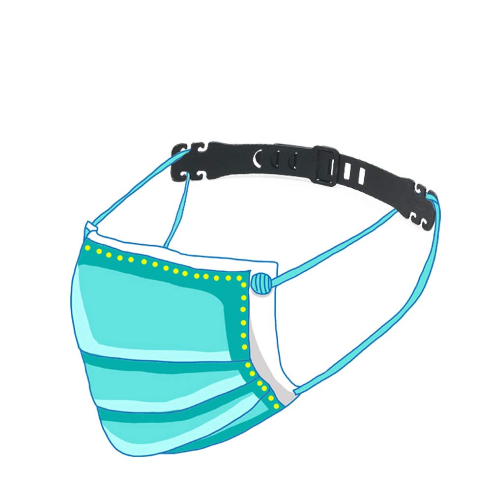 Ear Pain Relief Hooks for Mask Wearing,Six-speed telescopic adjustable mask ear strap extension aid,10pcs,Black