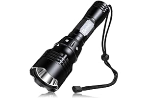 Genwiss Scuba Diving Flashlight Dive Torch 2000 Lumen Waterproof Underwater XM-L2 LED Submarine Lights Holder with Charger for Under Water Deep Sea Cave at Night