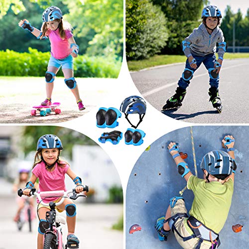 MOVTOTOP Kids Helmet and Knee Pad Set，Skateboard Helmet and Knee Pads