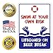 Swim at Your Own Risk Sign, Funny No Lifeguard on Duty Sign, 10x14 Inches, Rust Free .040 Aluminum, Fade Resistant, Made in USA
