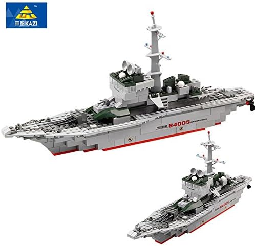 KAZI Military Ship Model Building Blocks Kids Toys Imitation Gun Weapon Equipment Technic Designer educational