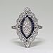 Challyhope Rings, Fashion Elegant Studded Crystal Silver Sapphire Cubic Zirconia Diamond Band Ring Women Jewelry Gift (Silver, 7)